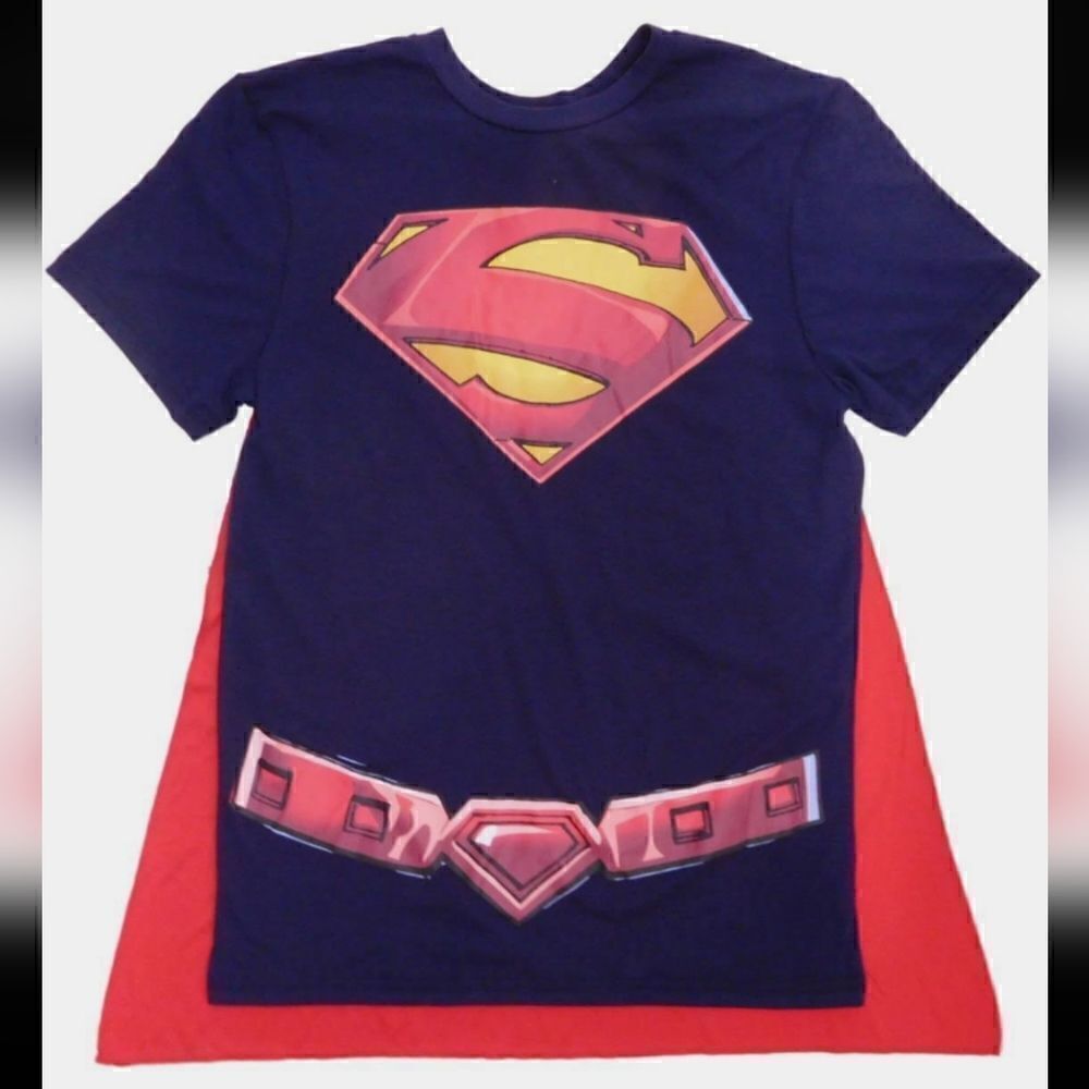 Superman Movie Cape T Shirt 2X DC Comics Book Costume Cosplay Man of Steel